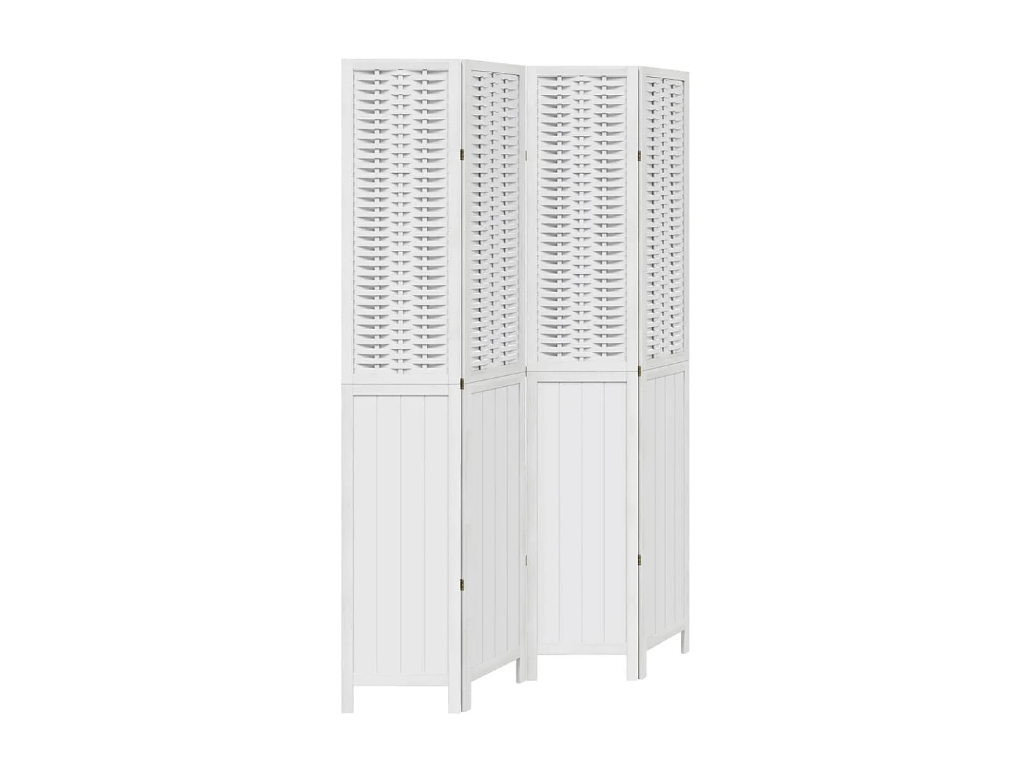 Paravent - Cloison de séparation 4 panneaux blanc bois de paulownia massif FR71505