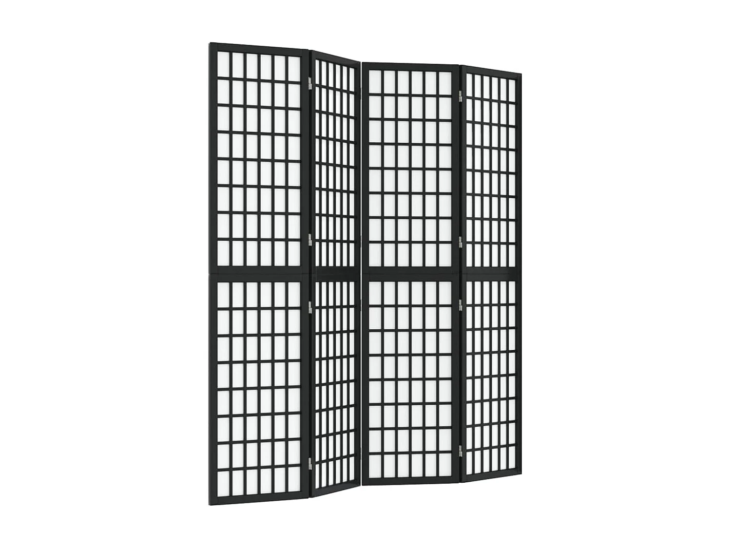 Paravent - Cloison de séparation pliable 4 panneaux 160x170 cm Noir FR65729