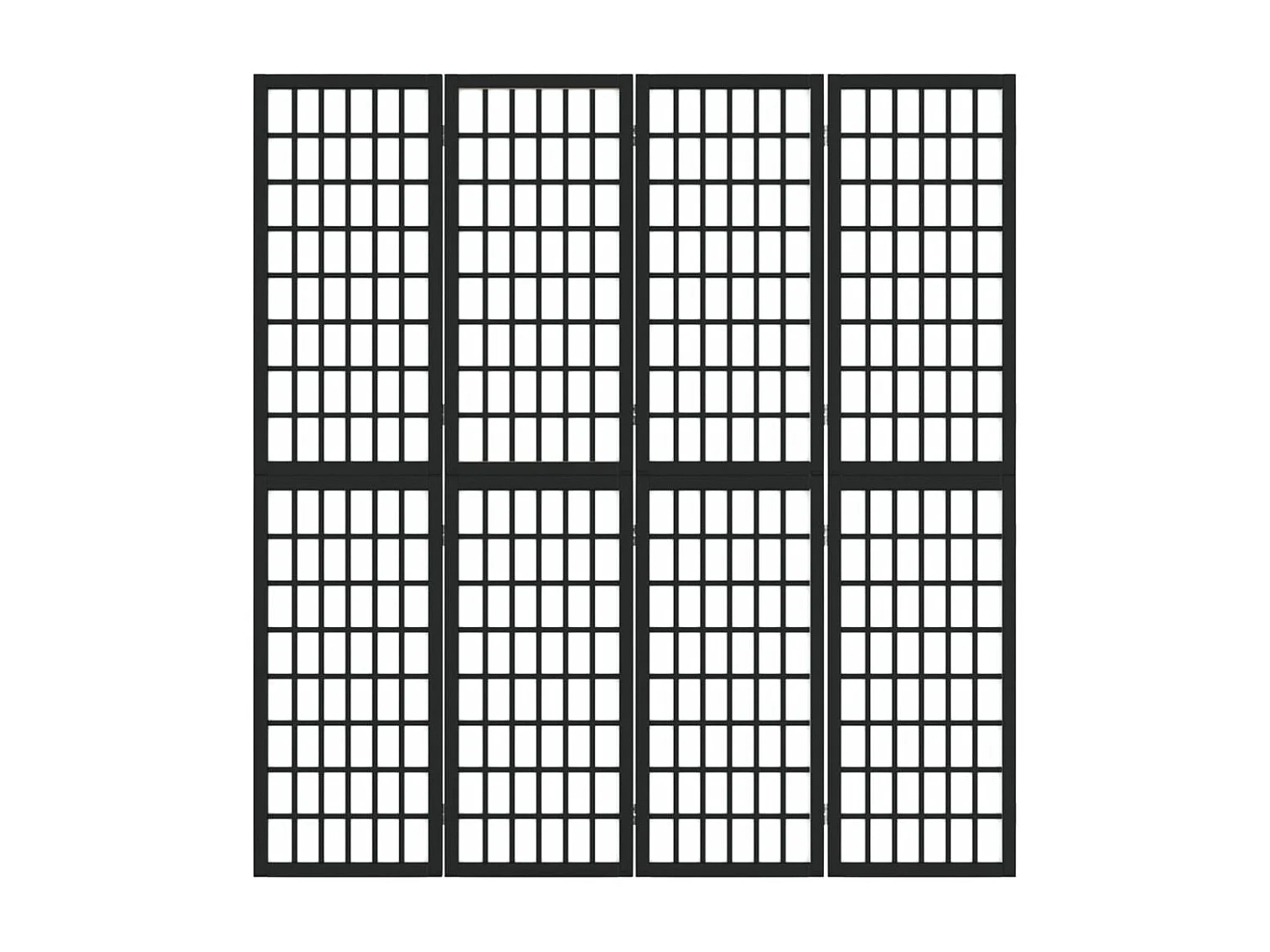 Paravent - Cloison de séparation pliable 4 panneaux 160x170 cm Noir FR65729