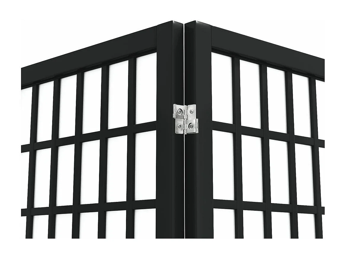 Paravent - Cloison de séparation pliable 4 panneaux 160x170 cm Noir FR65729