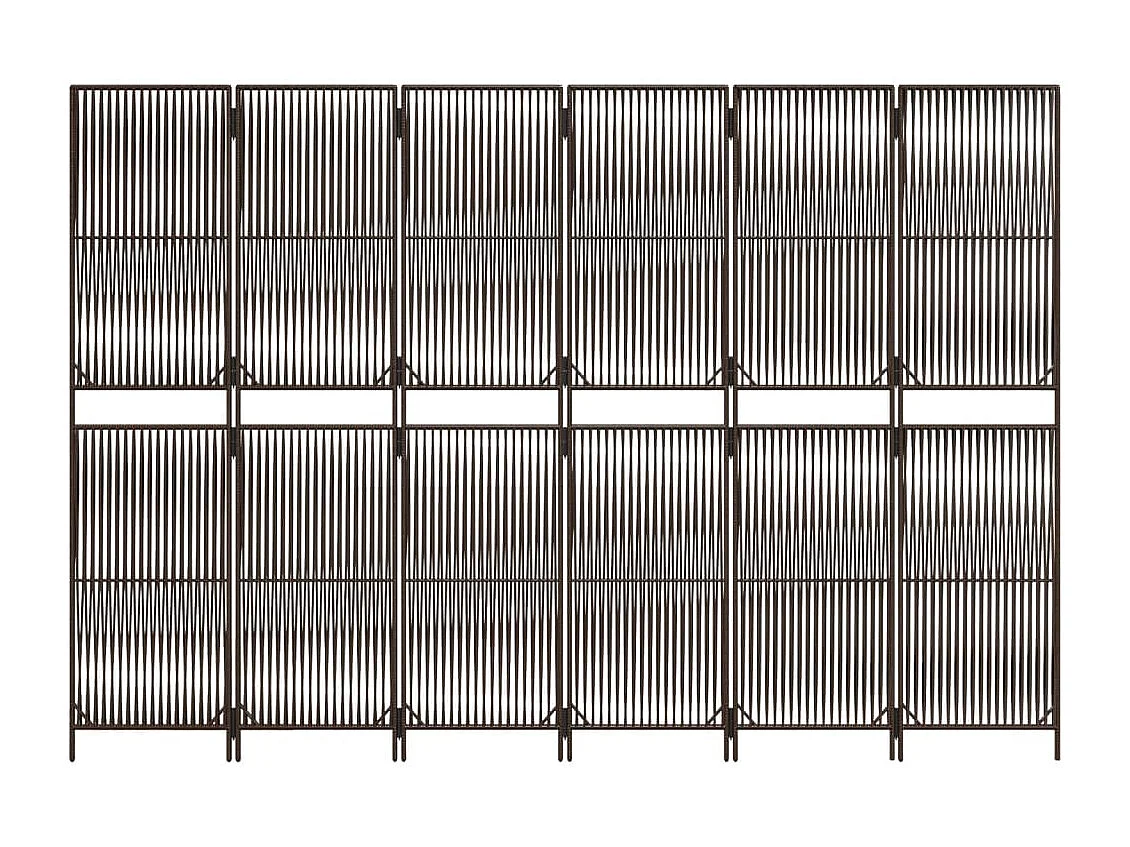 Biombo de 6 paneles ratán sintético marrón ES104392