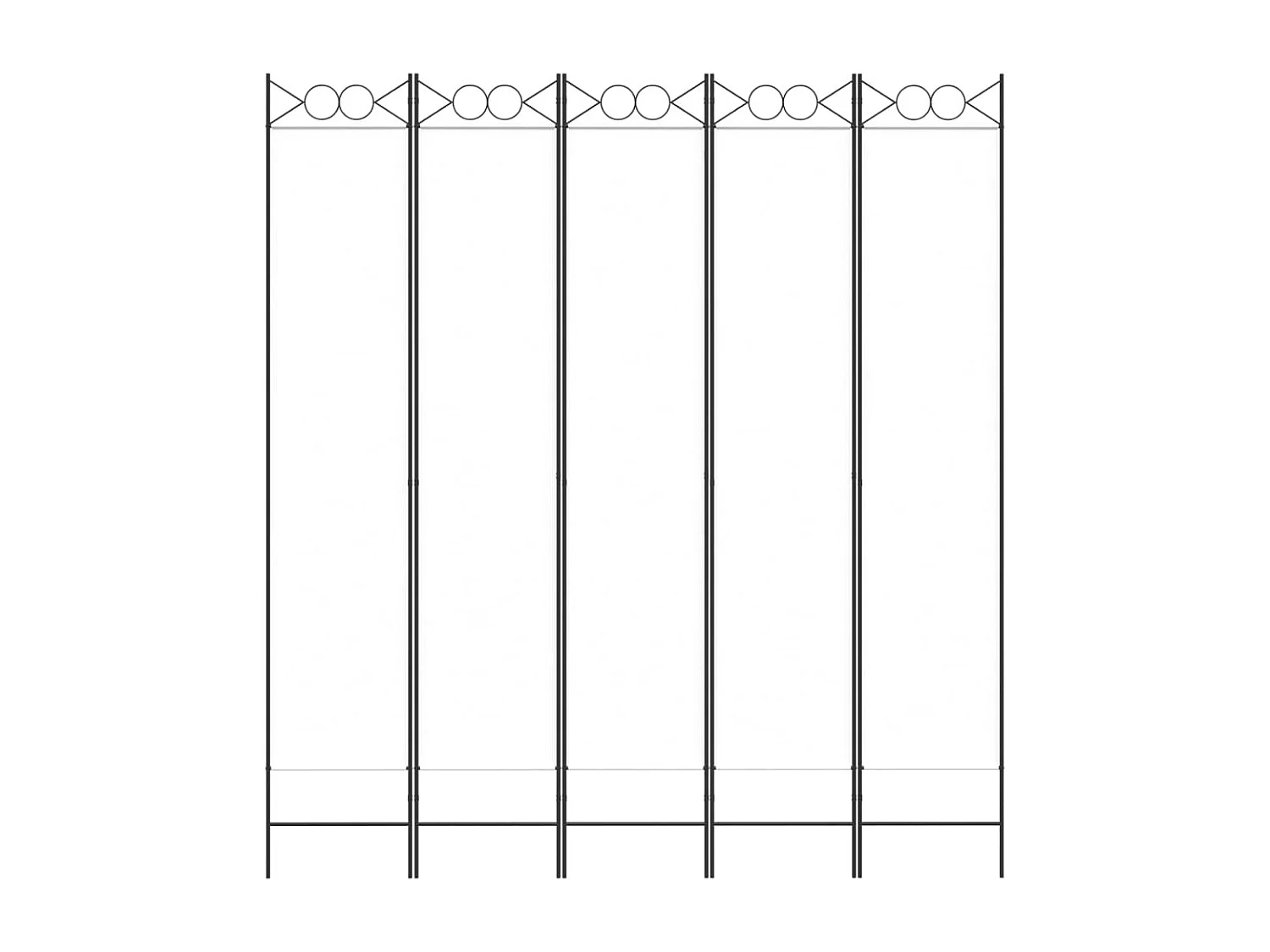 Paravent - Cloison de séparation 5 panneaux Blanc 200x220 cm Tissu FR38256