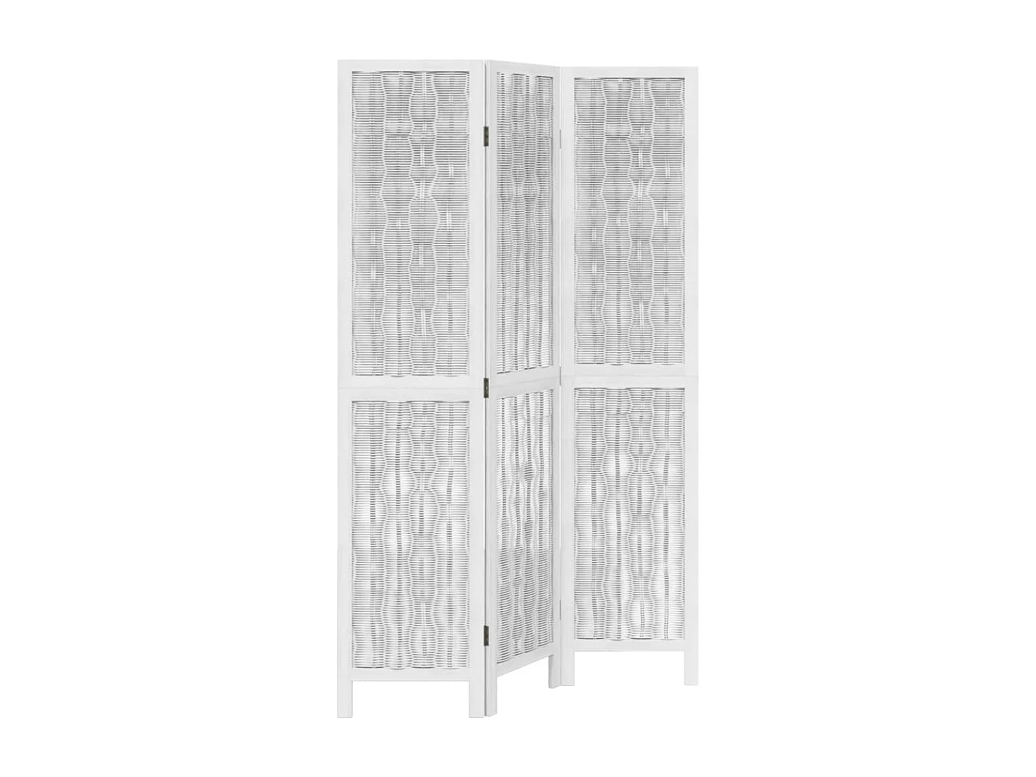 Kamerscherm met 3 panelen massief paulowniahout wit BE536412