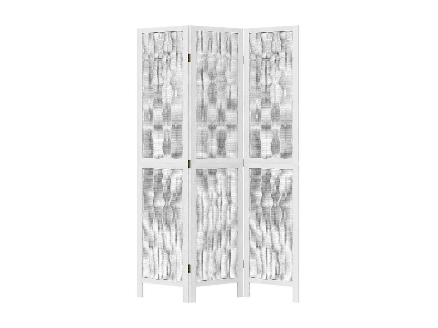 Kamerscherm met 3 panelen massief paulowniahout wit BE536412