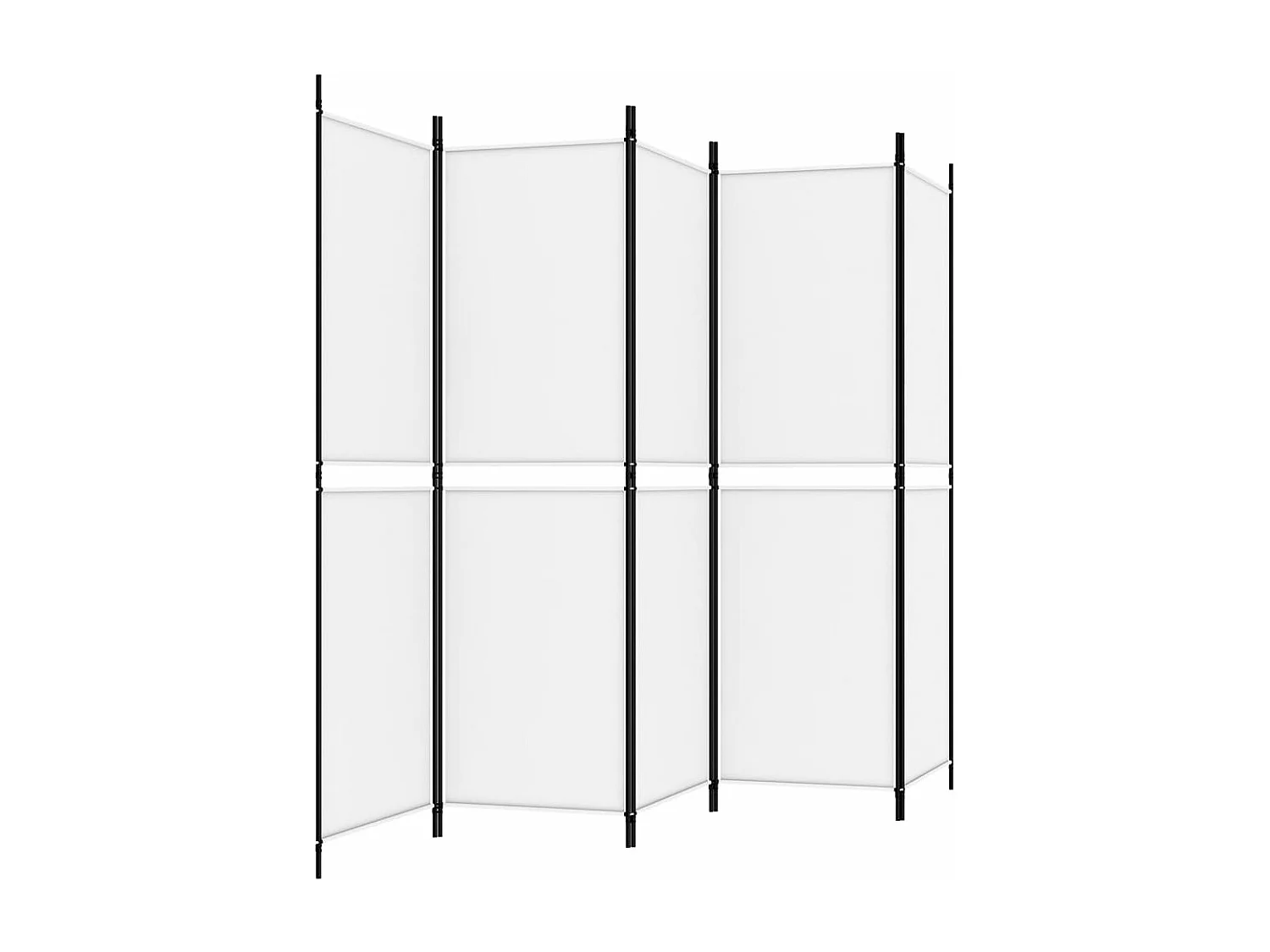 Paravent - Cloison de séparation 5 panneaux Blanc 250x180 cm Tissu FR24852