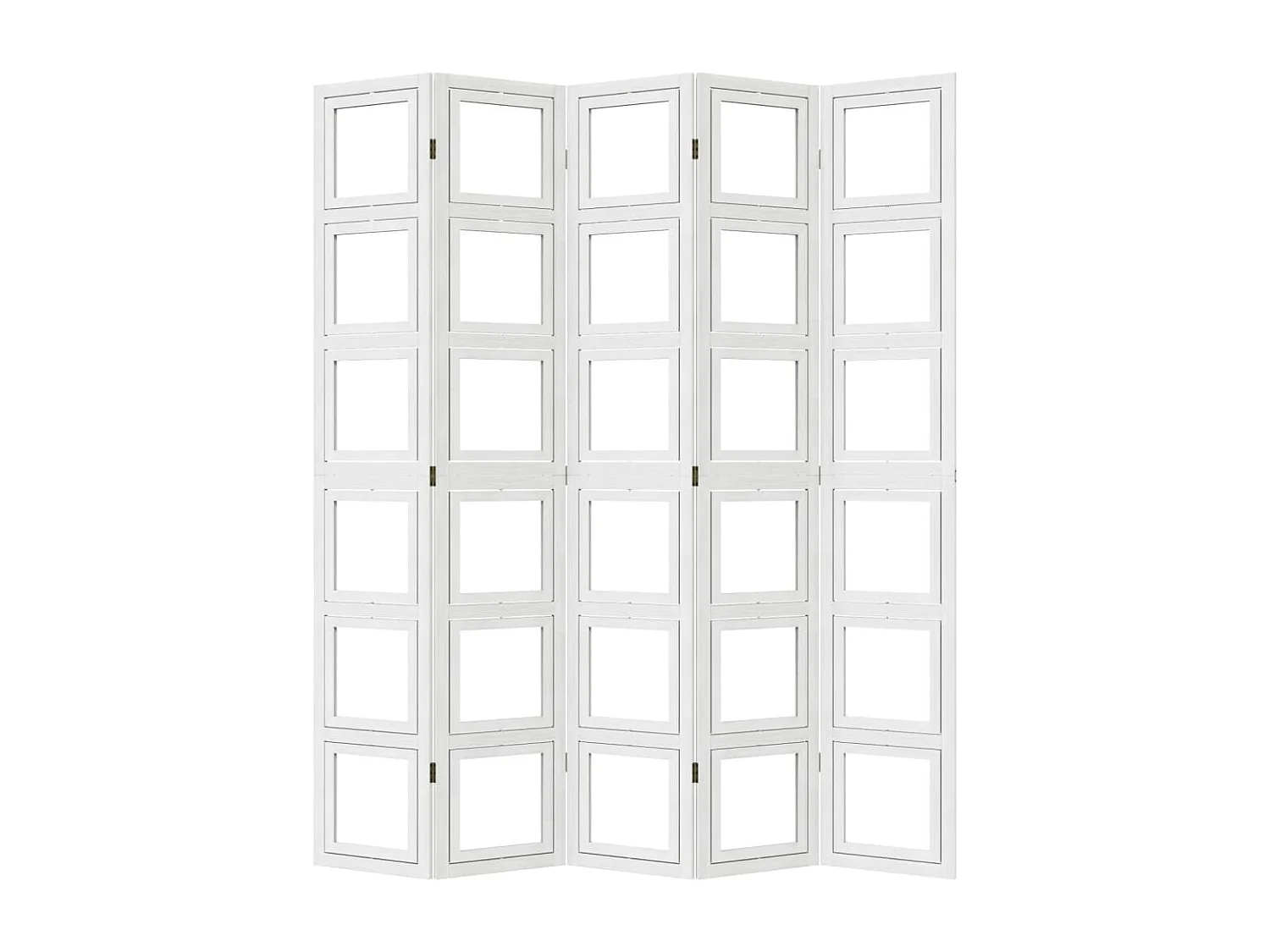 Paravent - Cloison de séparation 5 panneaux blanc bois de paulownia massif FR10704