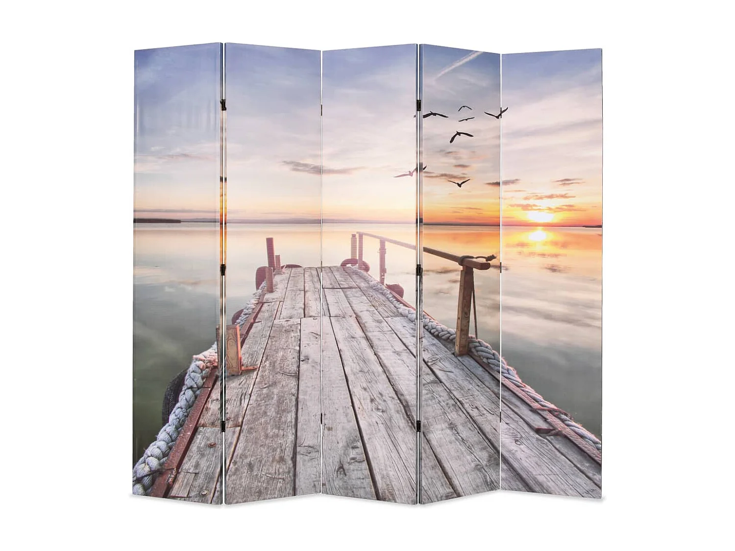 Paravent - Cloison de séparation pliable 200 x 170 cm Lac FR53079