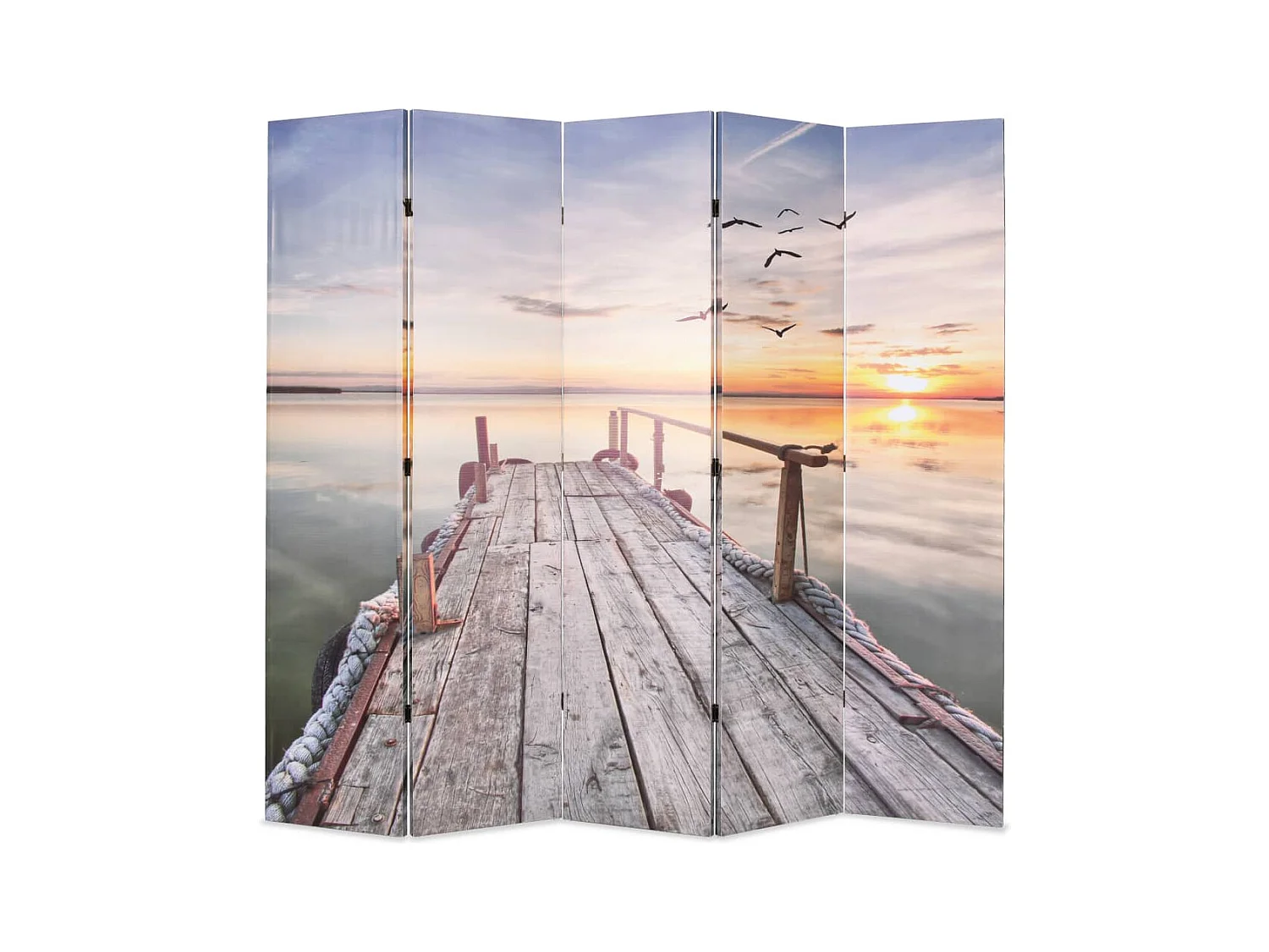 Paravent - Cloison de séparation pliable 200 x 170 cm Lac FR53079