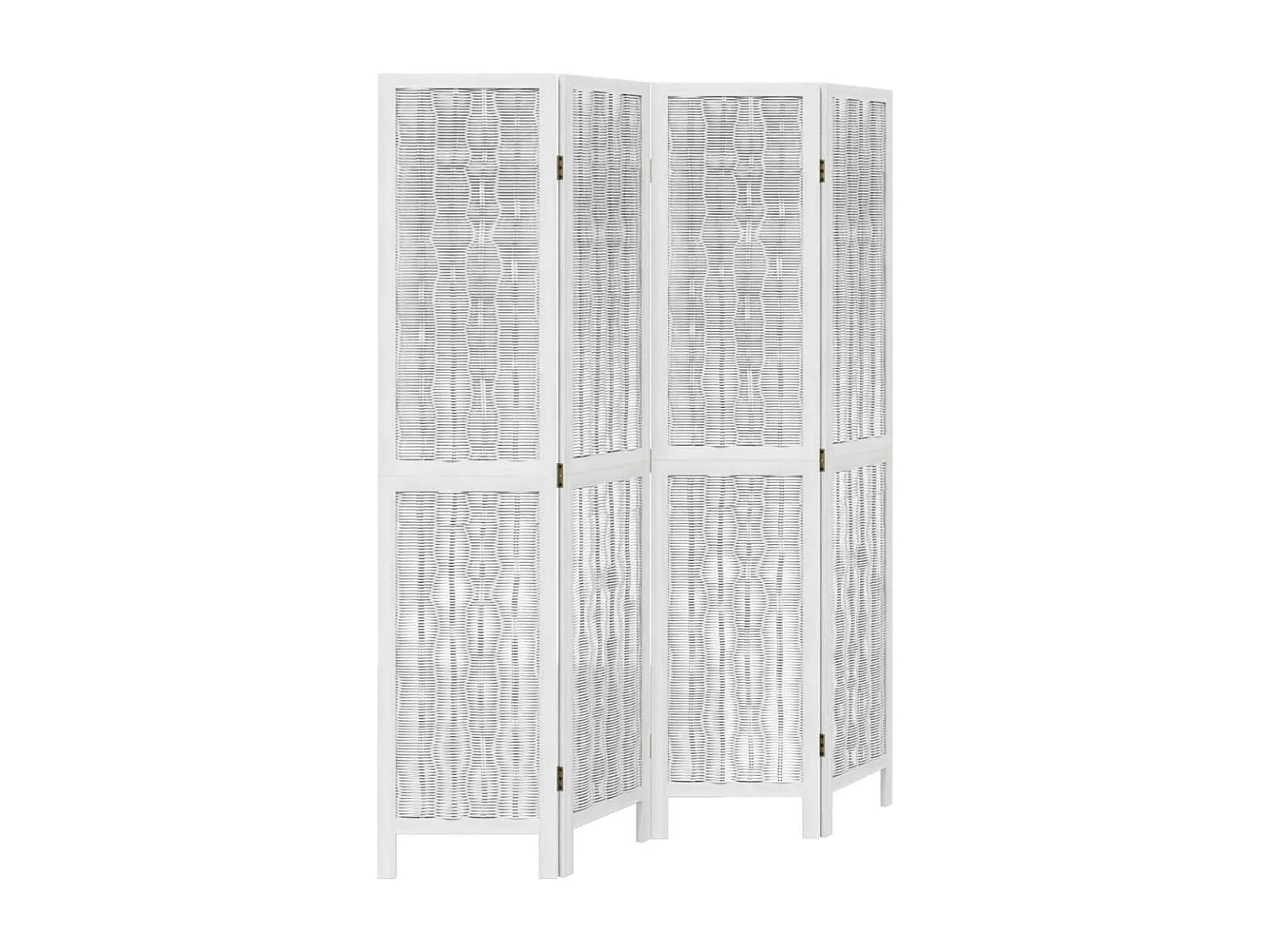 Kamerscherm met 4 panelen massief paulowniahout wit BE917278