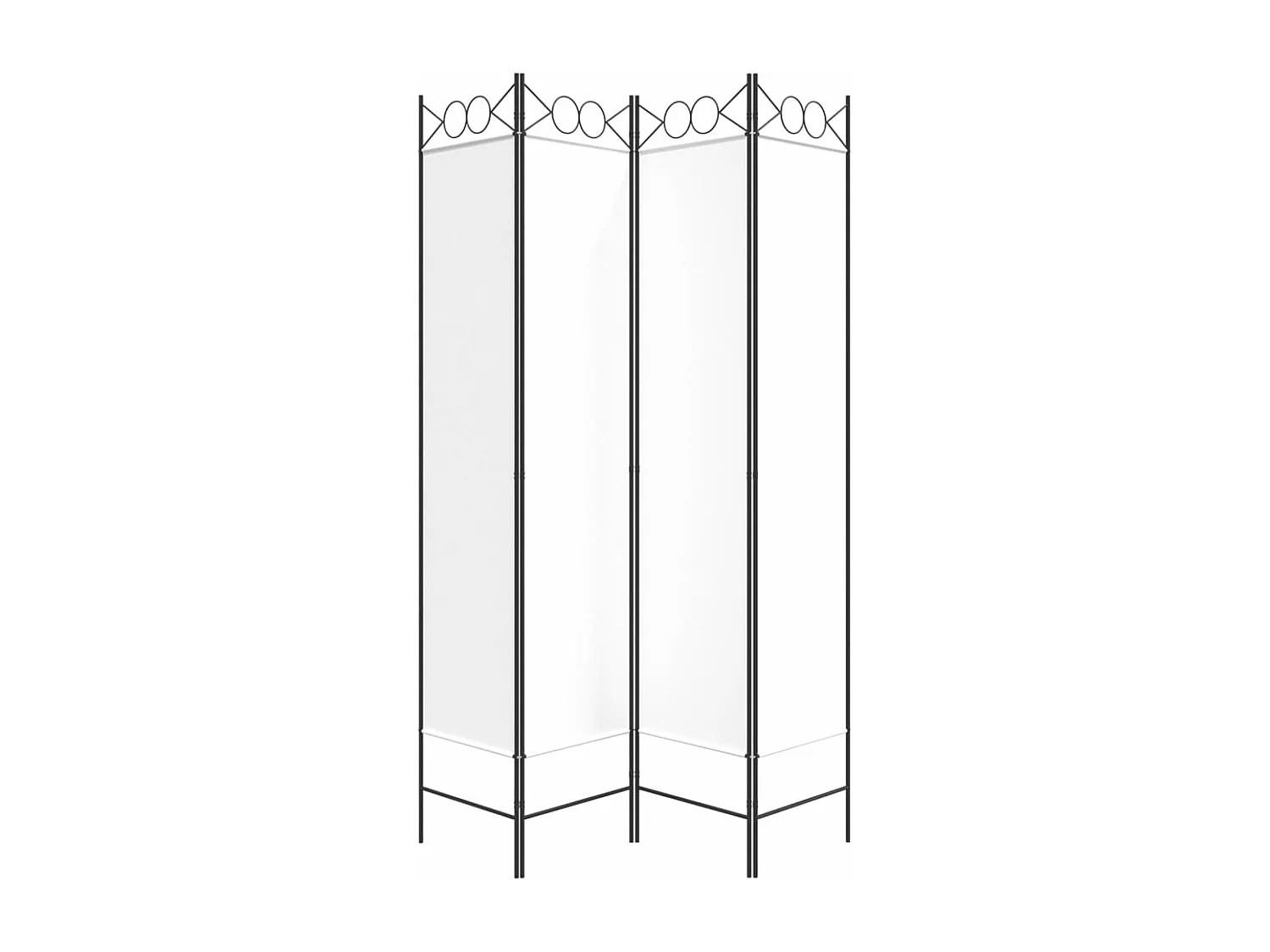 Paravent - Cloison de séparation 4 panneaux Blanc 160x200 cm Tissu FR91718