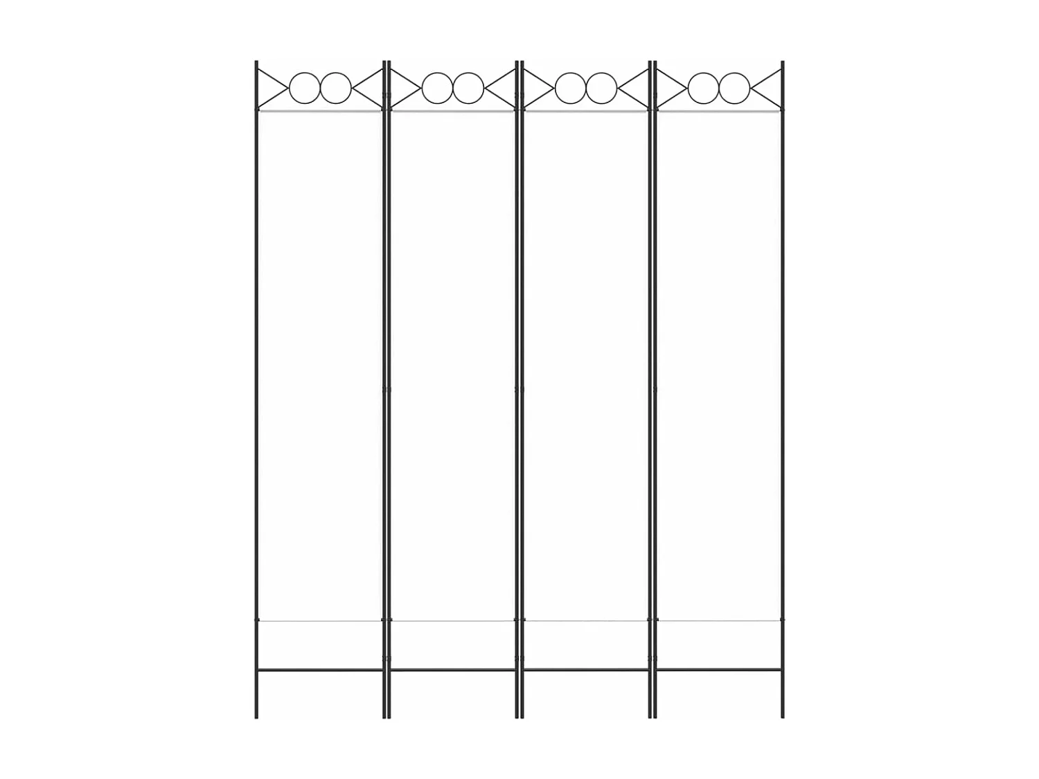 Paravent - Cloison de séparation 4 panneaux Blanc 160x200 cm Tissu FR91718