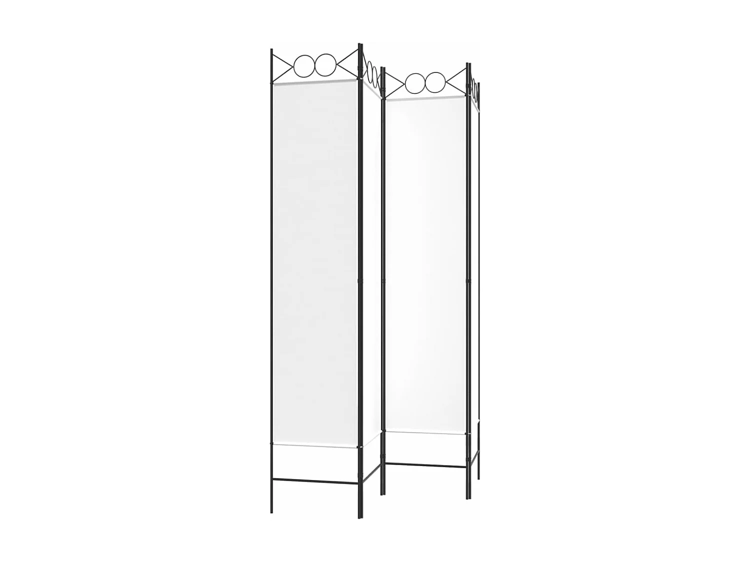 Paravent - Cloison de séparation 4 panneaux Blanc 160x200 cm Tissu FR91718