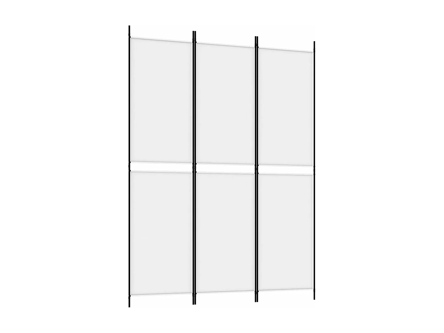 Paravent - Cloison de séparation 3 panneaux Blanc 150x200 cm Tissu FR72849