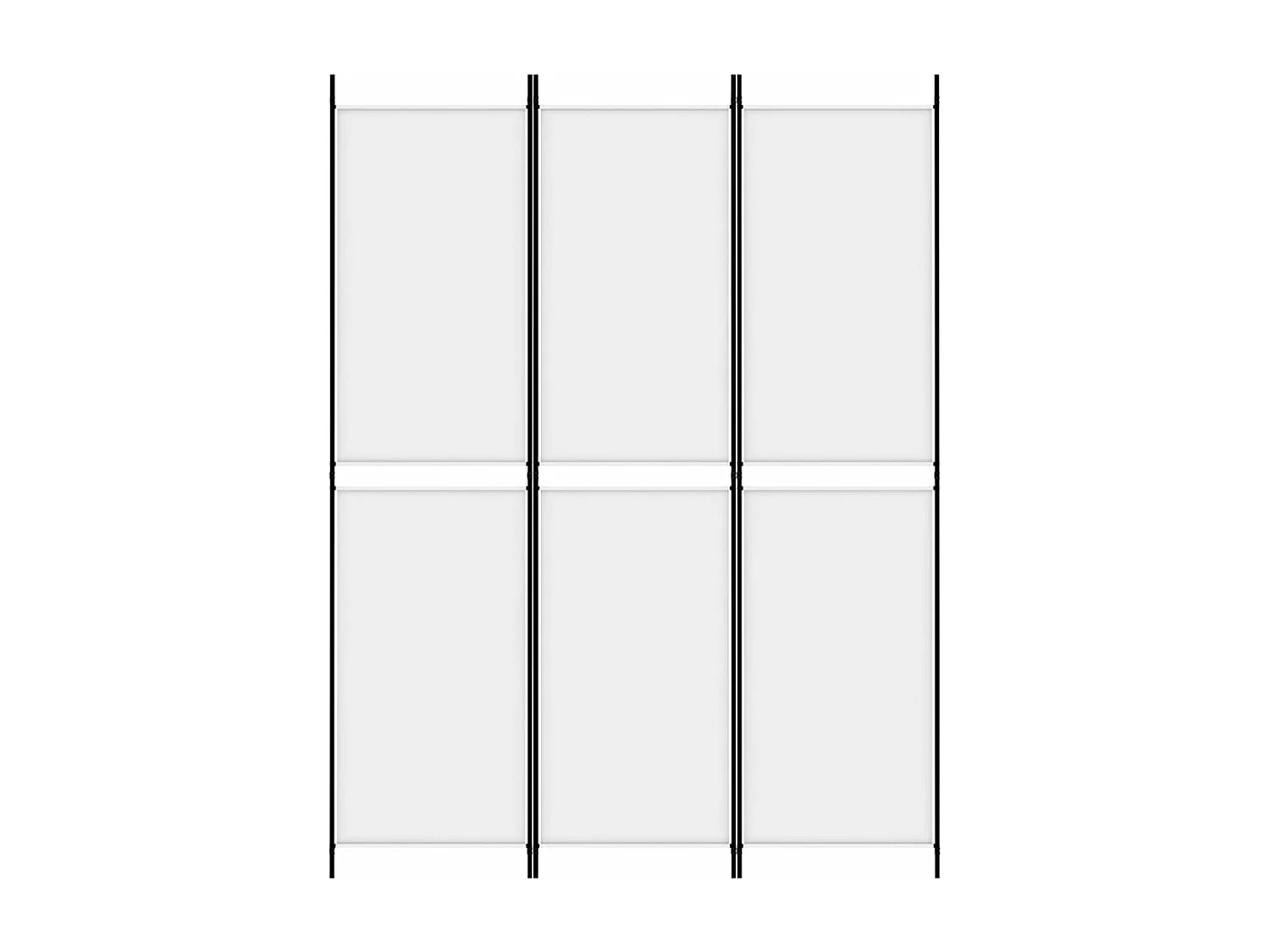 Paravent - Cloison de séparation 3 panneaux Blanc 150x200 cm Tissu FR72849