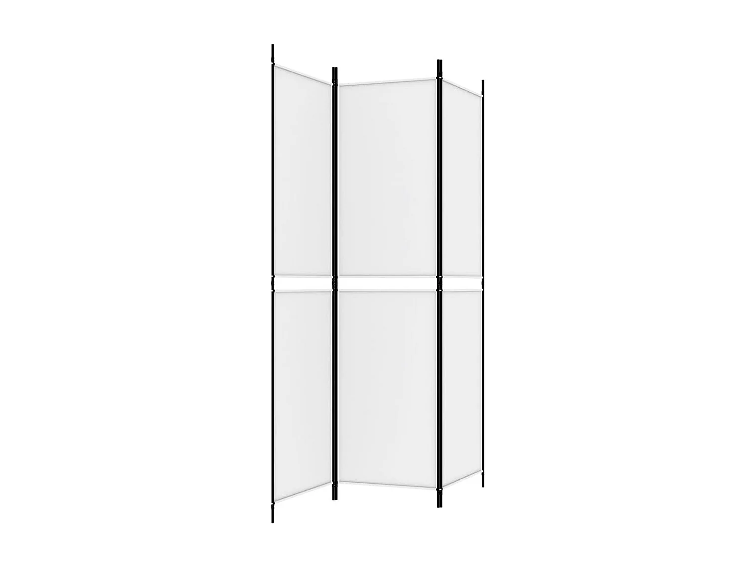 Paravent - Cloison de séparation 3 panneaux Blanc 150x200 cm Tissu FR72849