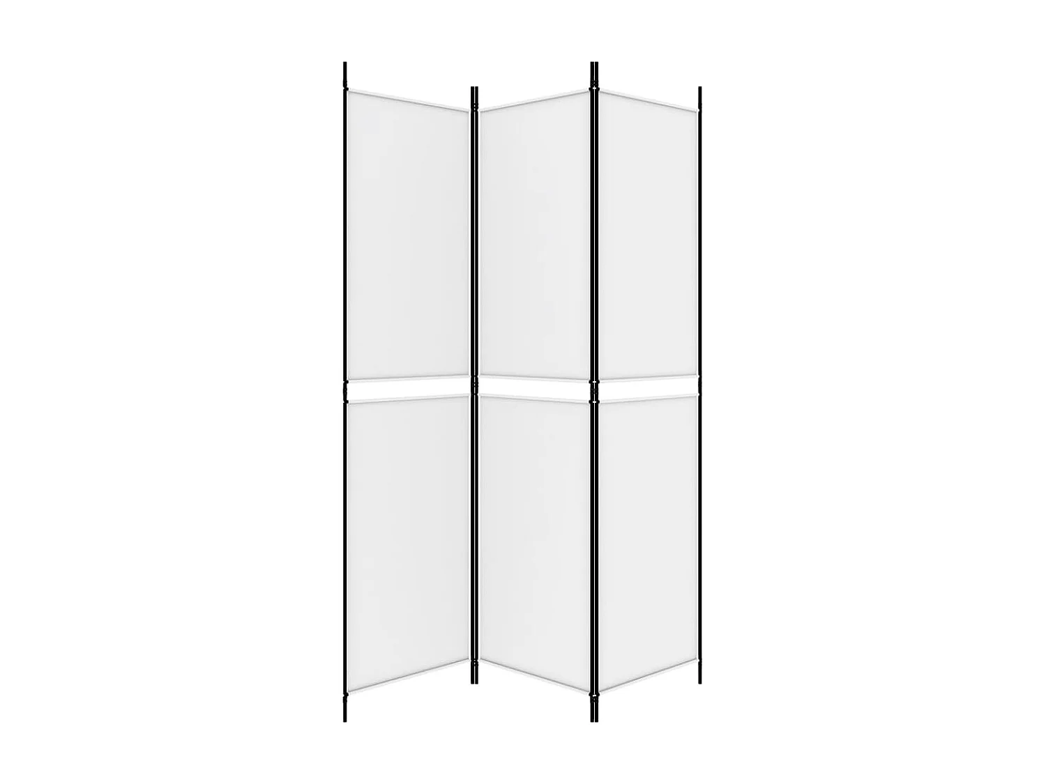 Paravent - Cloison de séparation 3 panneaux Blanc 150x200 cm Tissu FR72849