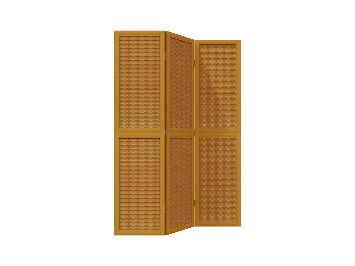 Paravent - Cloison de séparation 3 panneaux marron bois paulownia massif FR81608