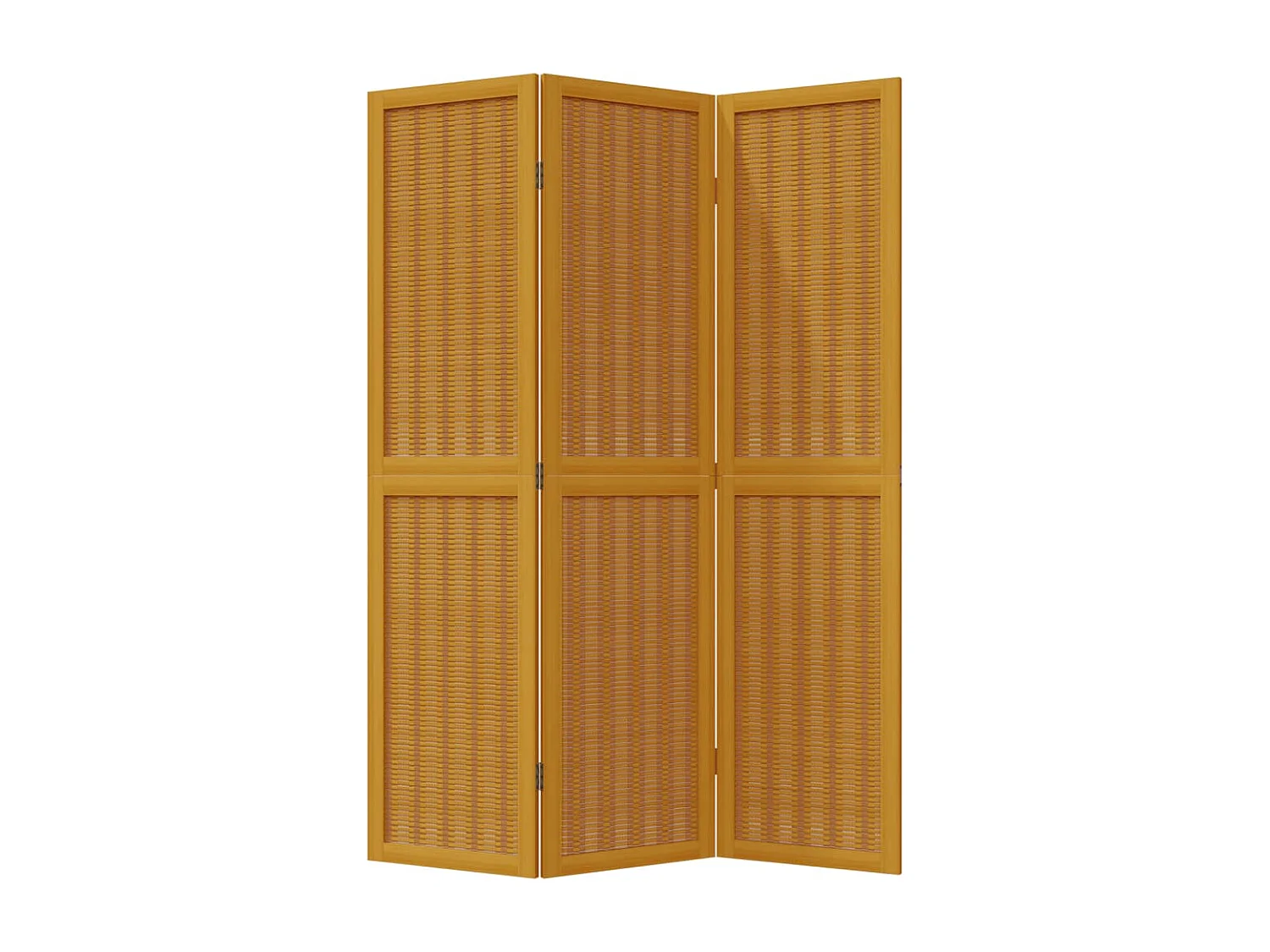 Paravent - Cloison de séparation 3 panneaux marron bois paulownia massif FR81608