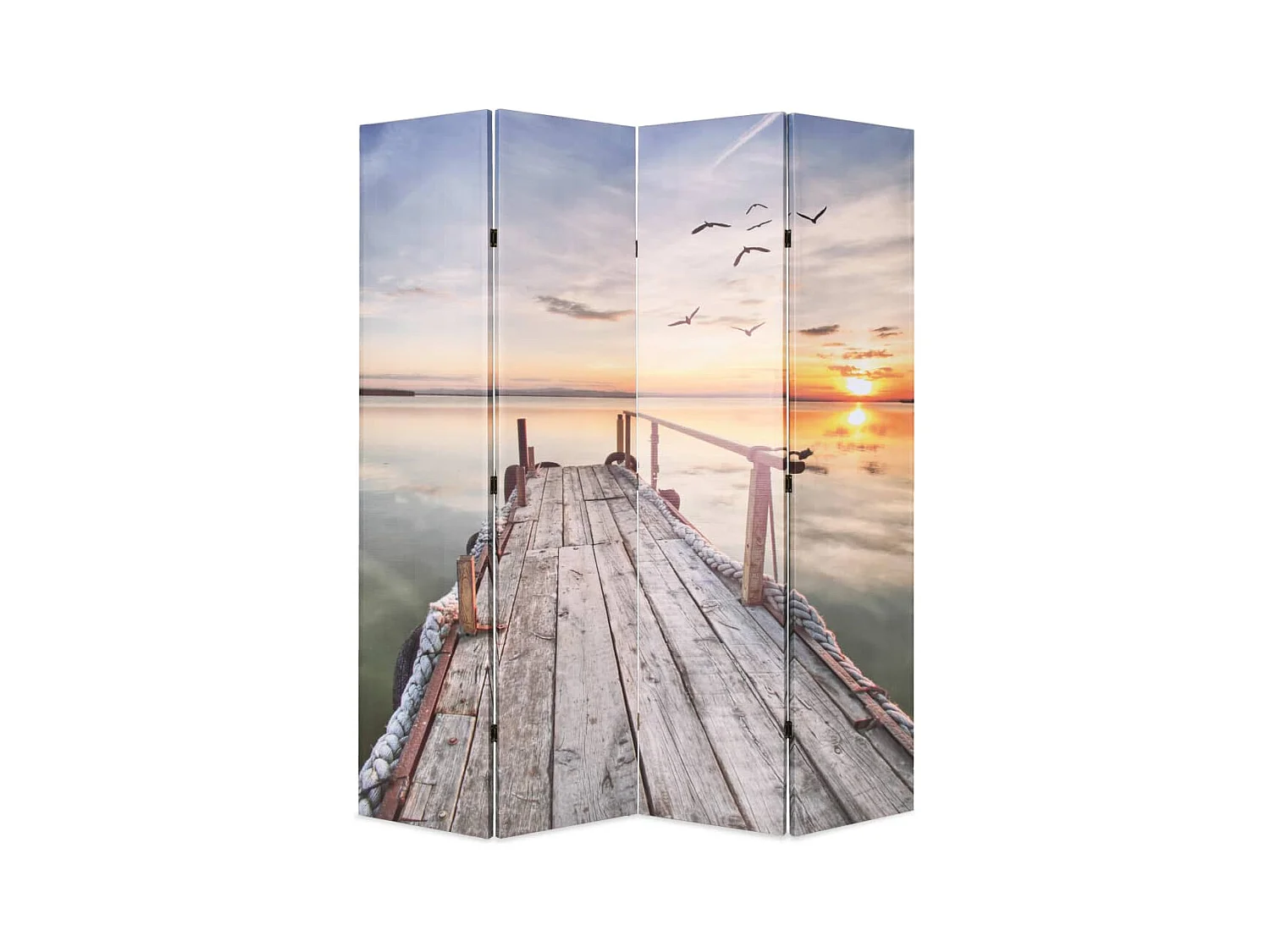Paravent - Cloison de séparation pliable 160 x 170 cm Lac FR80817