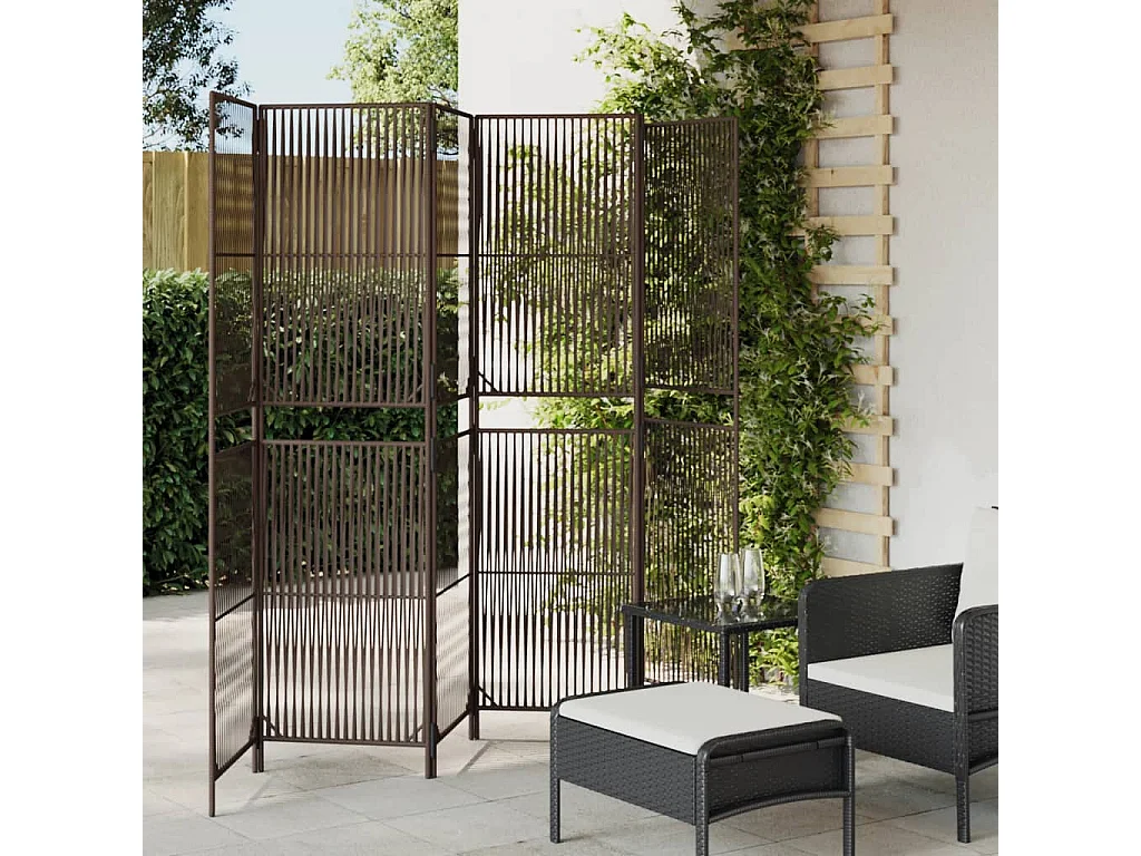 Biombo de 6 paneles ratán sintético marrón ES627634