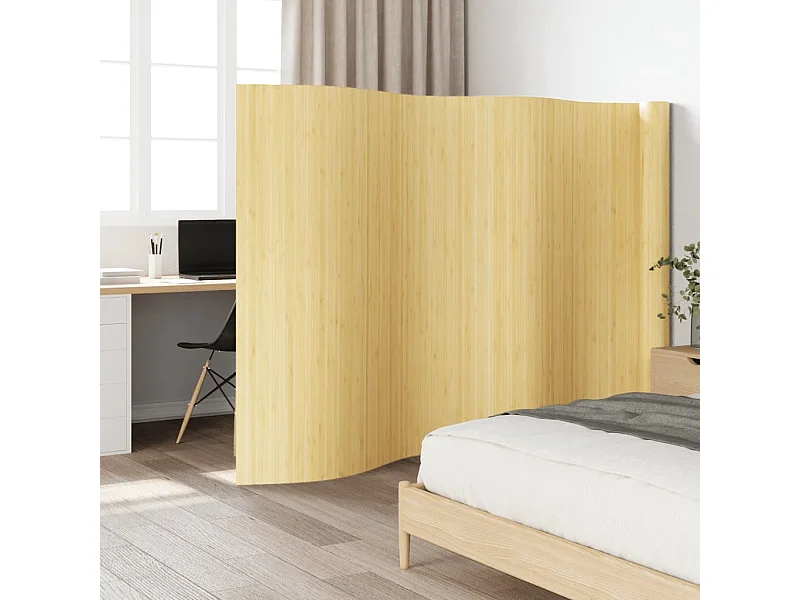 Paravent - Cloison de séparation naturel clair 165x800 cm bambou FR31834