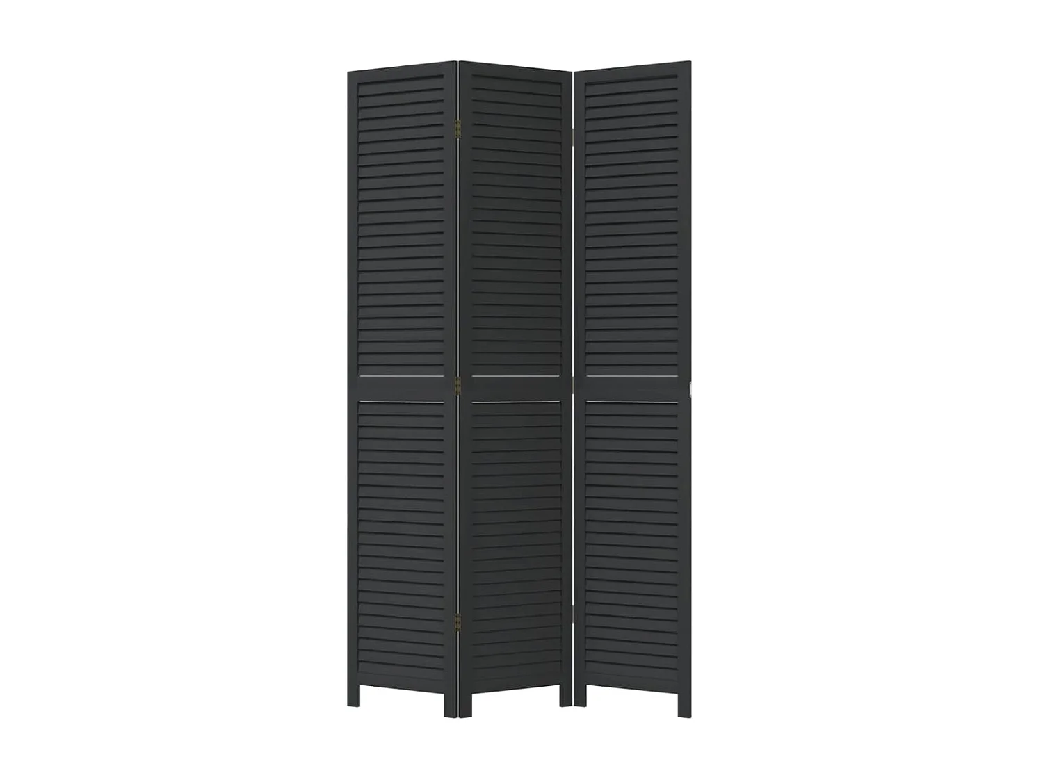 Kamerscherm met 3 panelen massief paulowniahout zwart BE425158