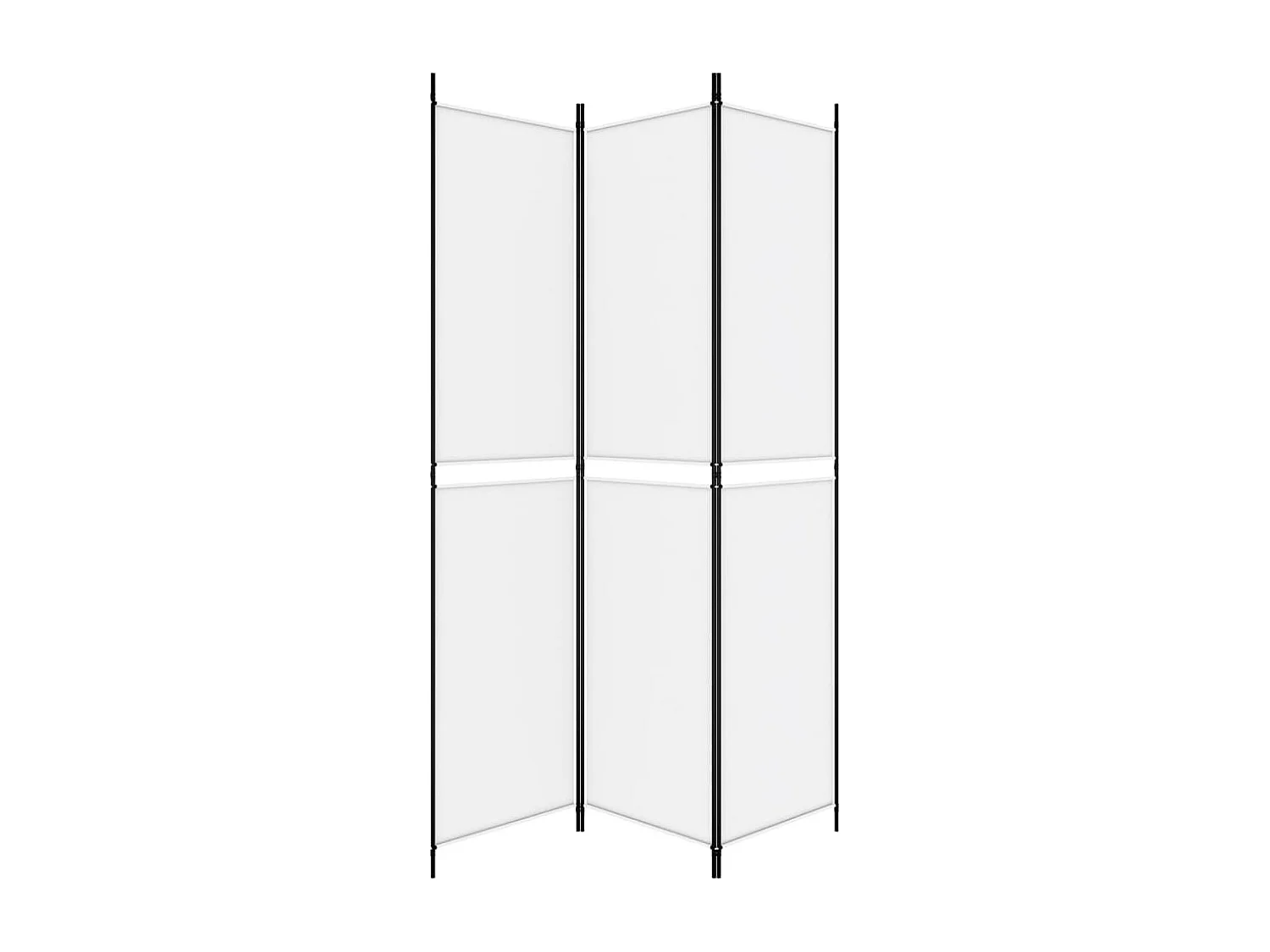 Paravent - Cloison de séparation 3 panneaux Blanc 150x220 cm Tissu FR58927