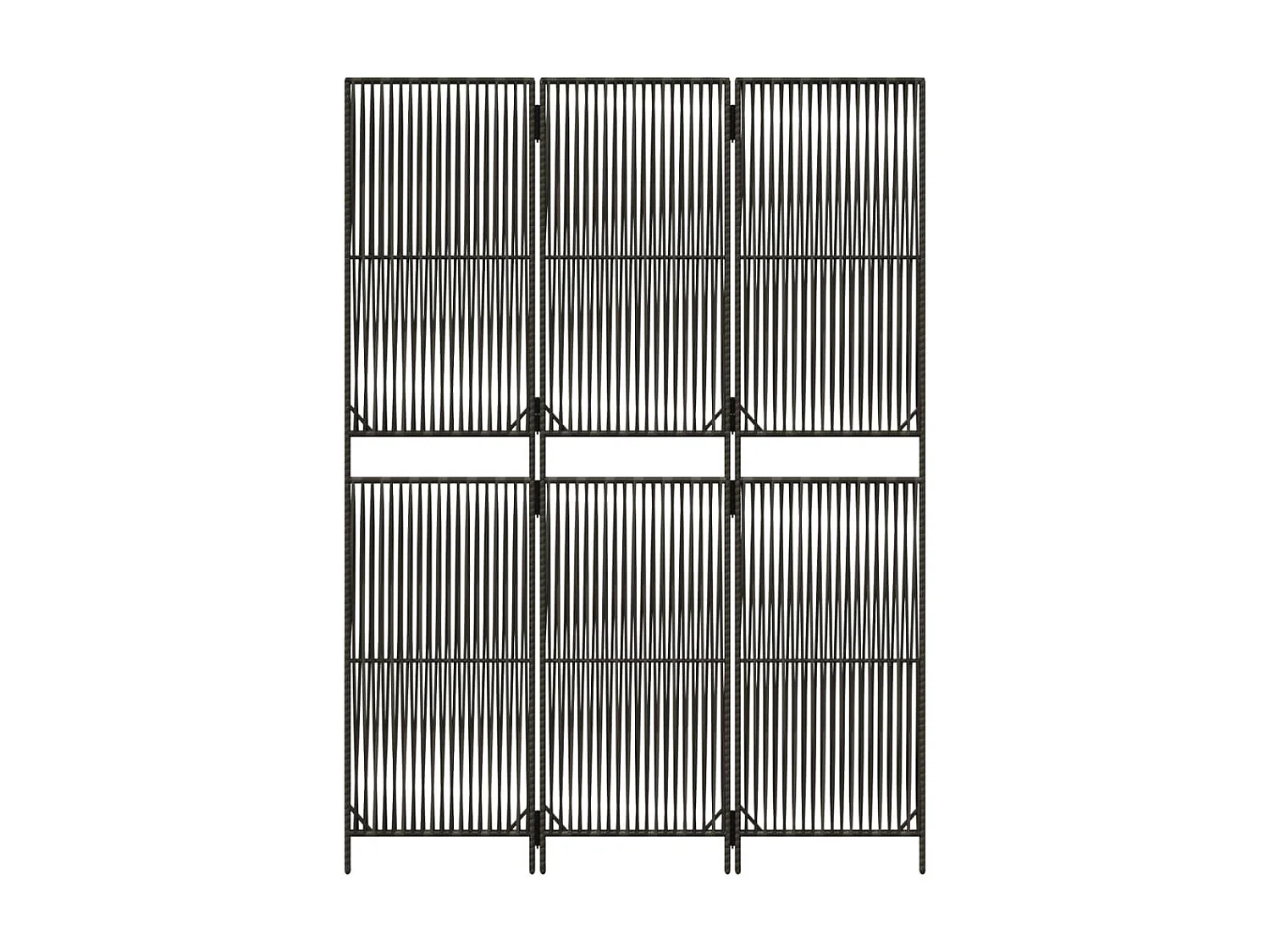 Biombo de 3 paneles ratán sintético gris ES768500