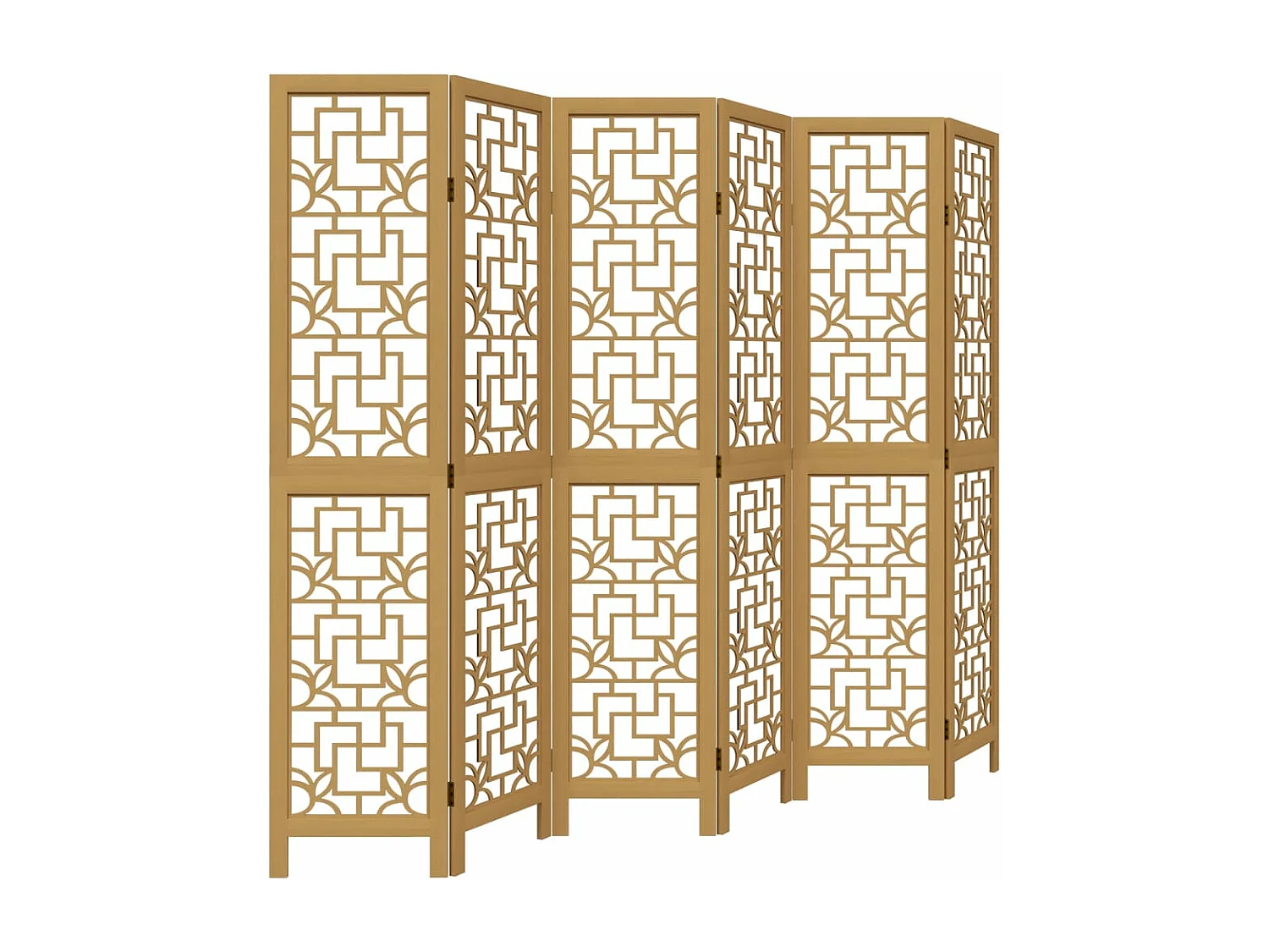 Kamerscherm met 6 panelen massief paulowniahout bruin BE348258