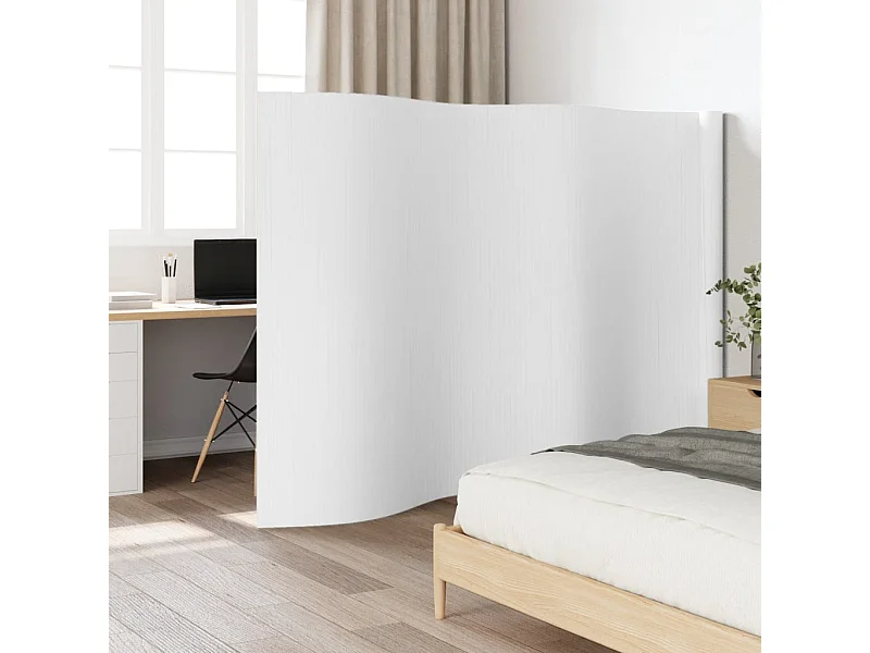 Biombo divisor de bambú blanco 165x600 cm ES794897