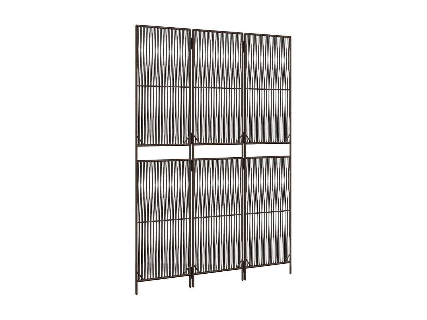 Biombo de 3 paneles ratán sintético marrón ES457745