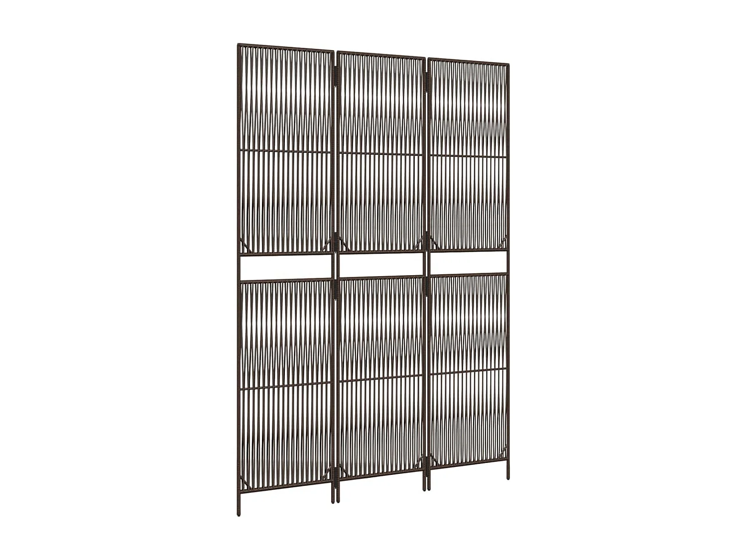 Biombo de 3 paneles ratán sintético marrón ES457745