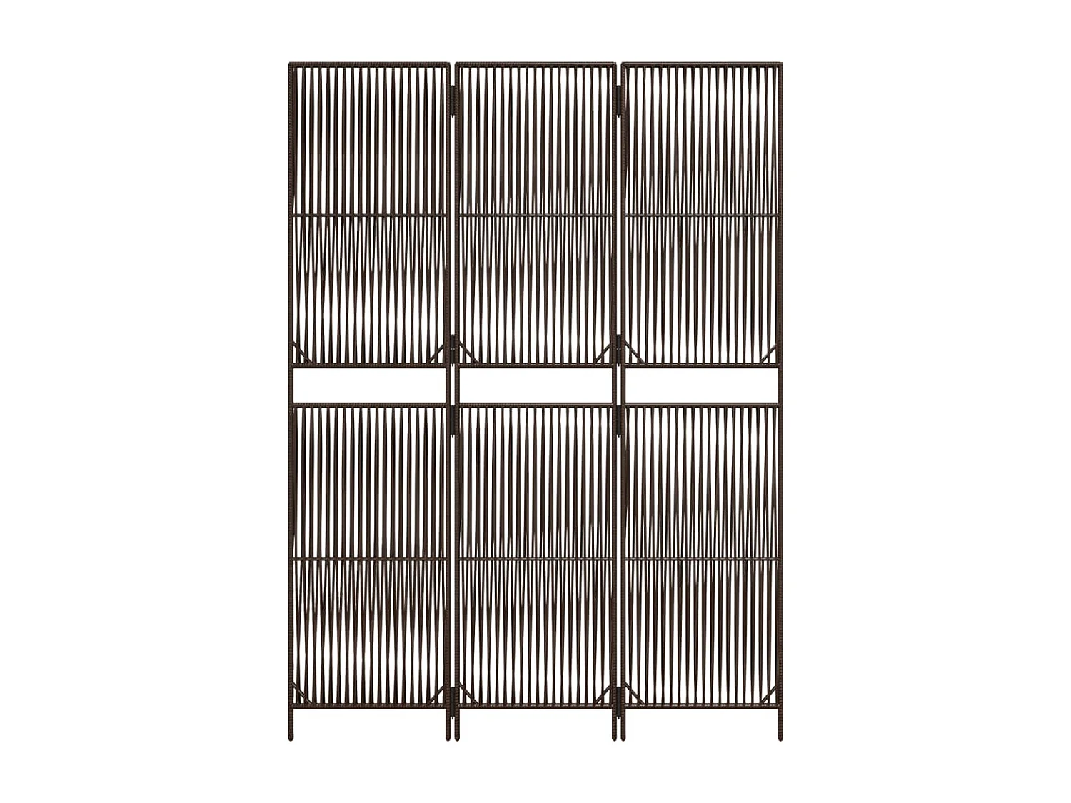 Biombo de 3 paneles ratán sintético marrón ES457745