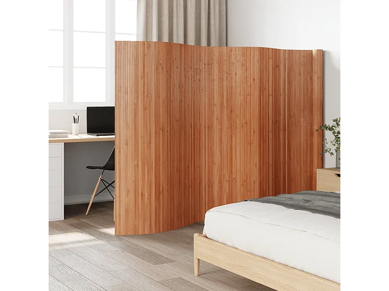 Paravent - Cloison de séparation marron 165x600 cm bambou FR71468