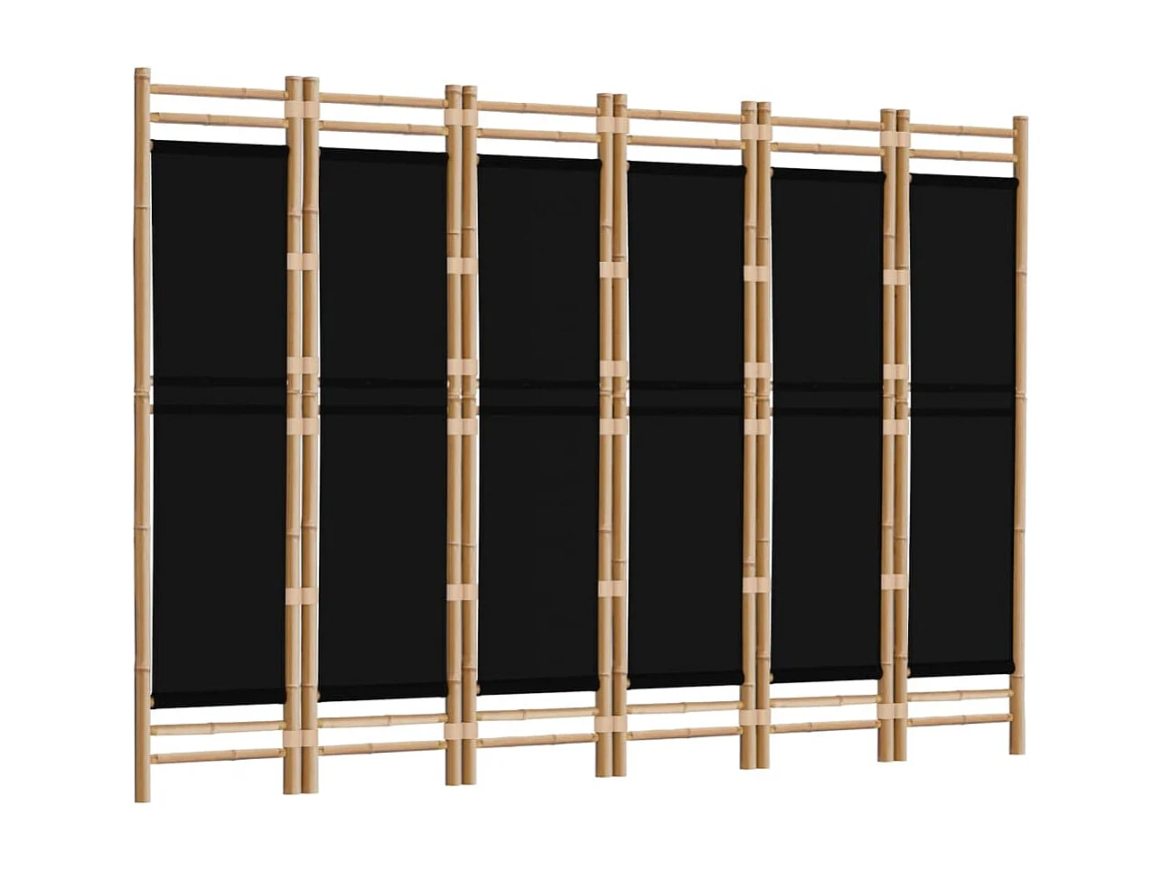 Biombo plegable de 6 paneles bambú y lona 240 cm ES256642
