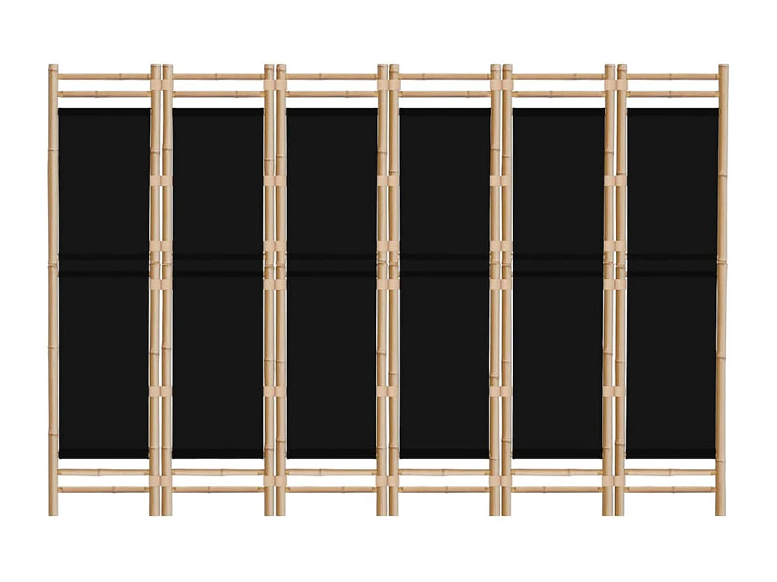Biombo plegable de 6 paneles bambú y lona 240 cm ES256642