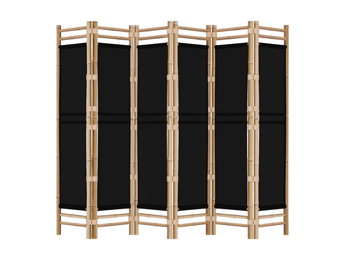 Paravent - Cloison de séparation pliante 6 panneaux 240 cm Bambou et toile FR83292