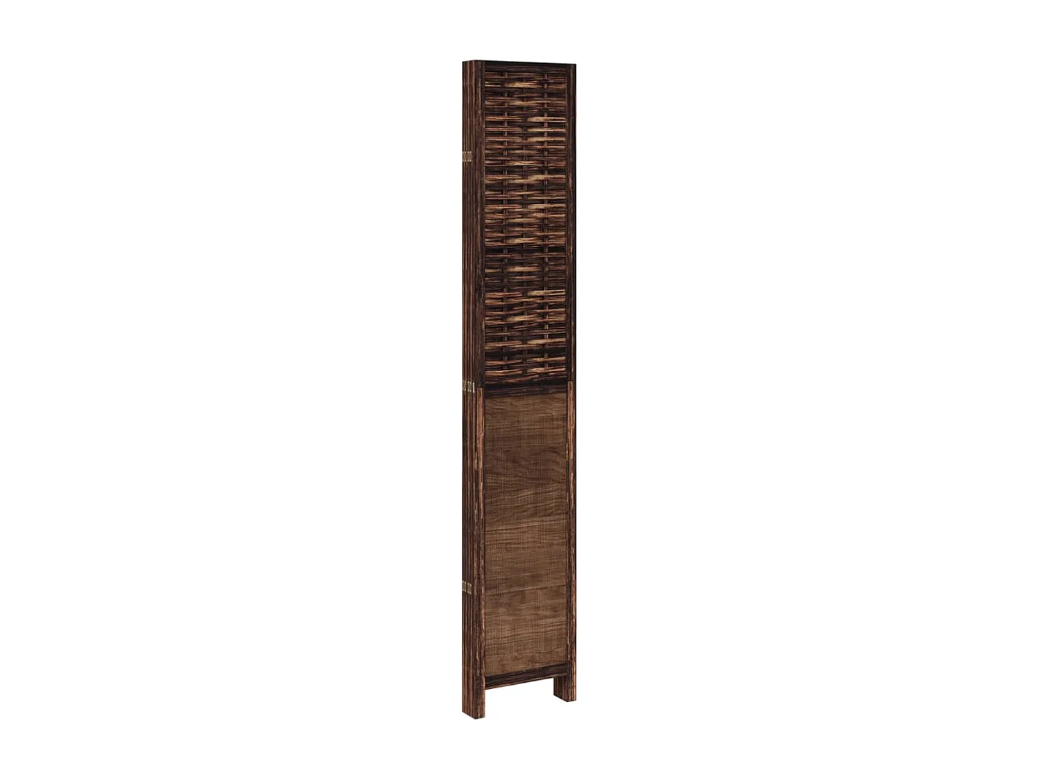 Biombo separador de 5 paneles madera paulownia marrón oscuro ES300539