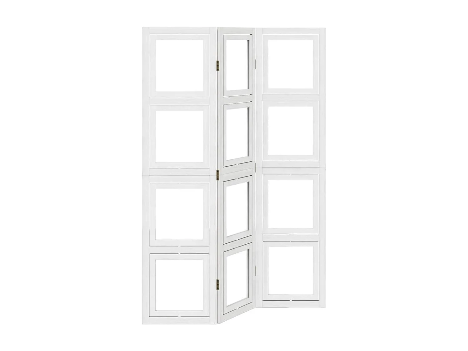 Biombo separador de 3 paneles madera maciza Paulownia blanco ES969924