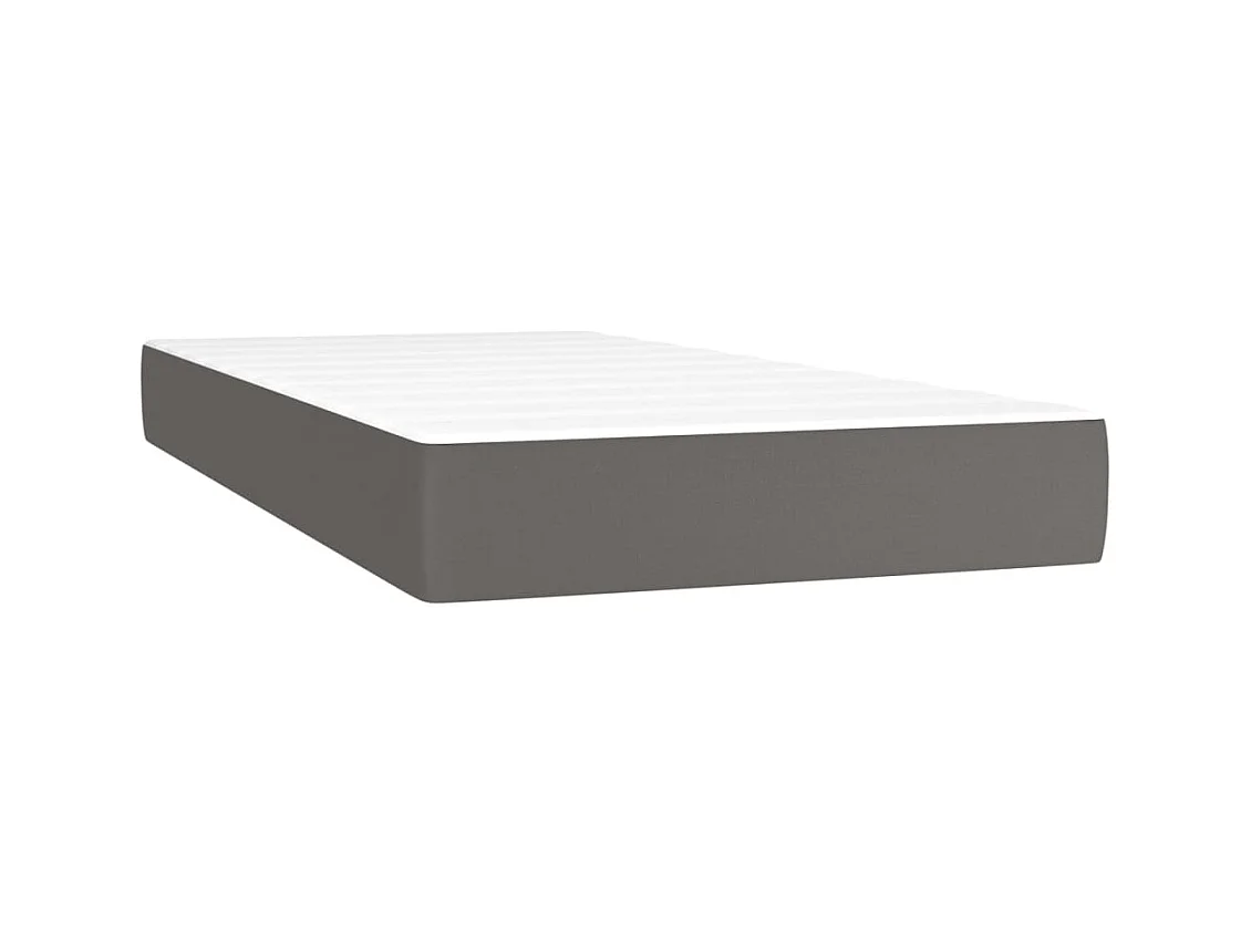 Matelas de lit à ressorts ensachés Gris 90x190x20 cm Similicuir FR44973