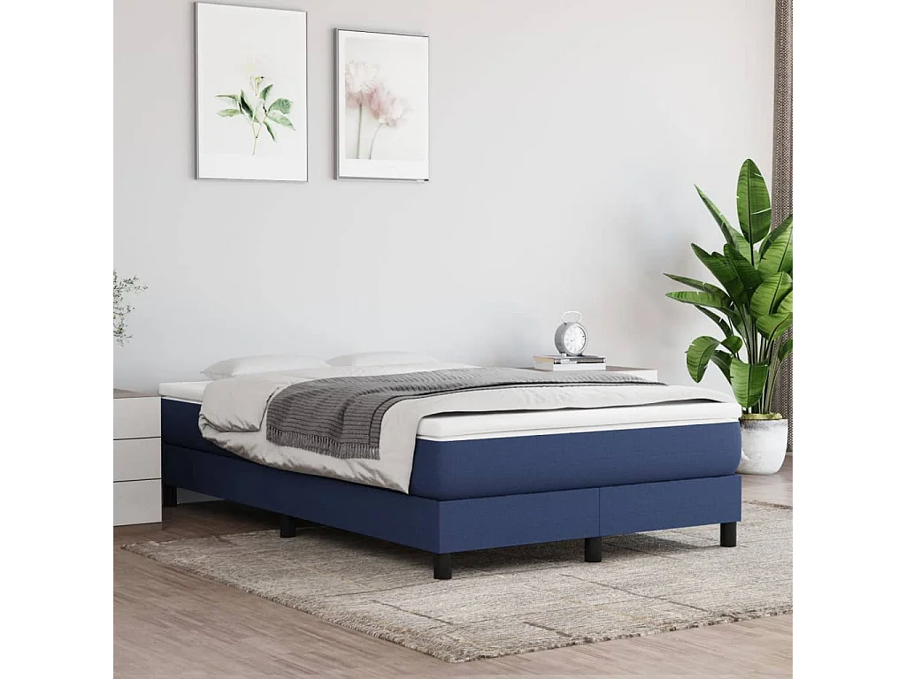 Matelas de lit à ressorts ensachés Bleu 120x200x20 cm Tissu FR43273