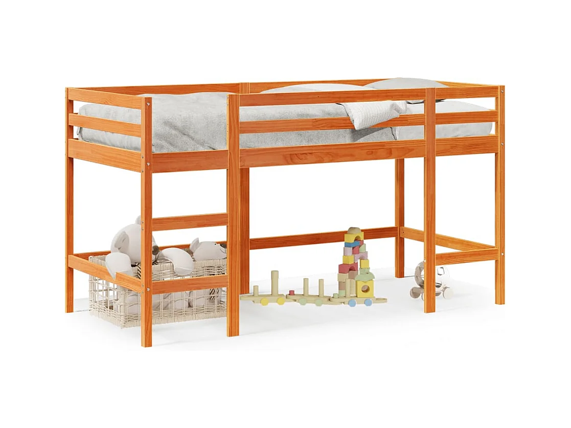 Lit mezzanine enfants avec échelle 80x200 cm bois pin massif FR95387