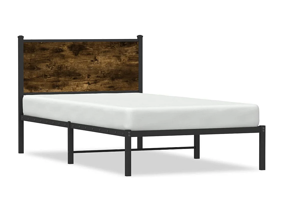 Cama - 107x203 cm, sem colchão metal carvalho fumado PT378967