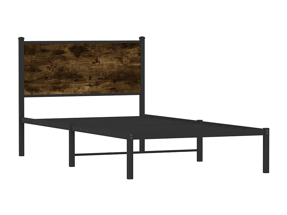 Cama - 107x203 cm, sem colchão metal carvalho fumado PT378967