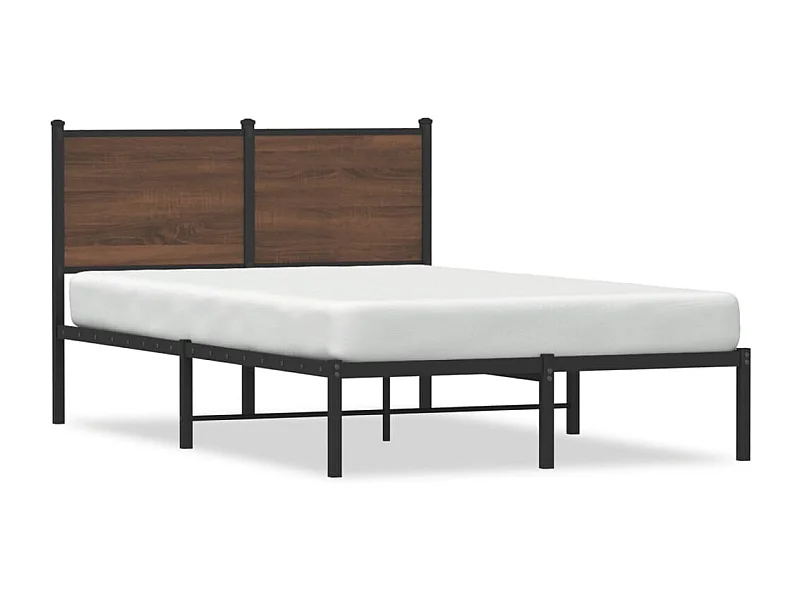 Cama para adulto - con cabecero metal marrón roble 120x200 cm ES958994