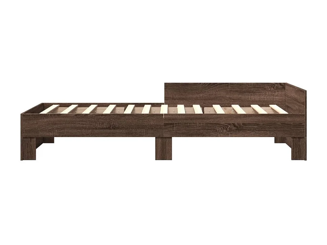 Lit adulte chêne marron 75x190 cm bois d'ingénierie FR16302