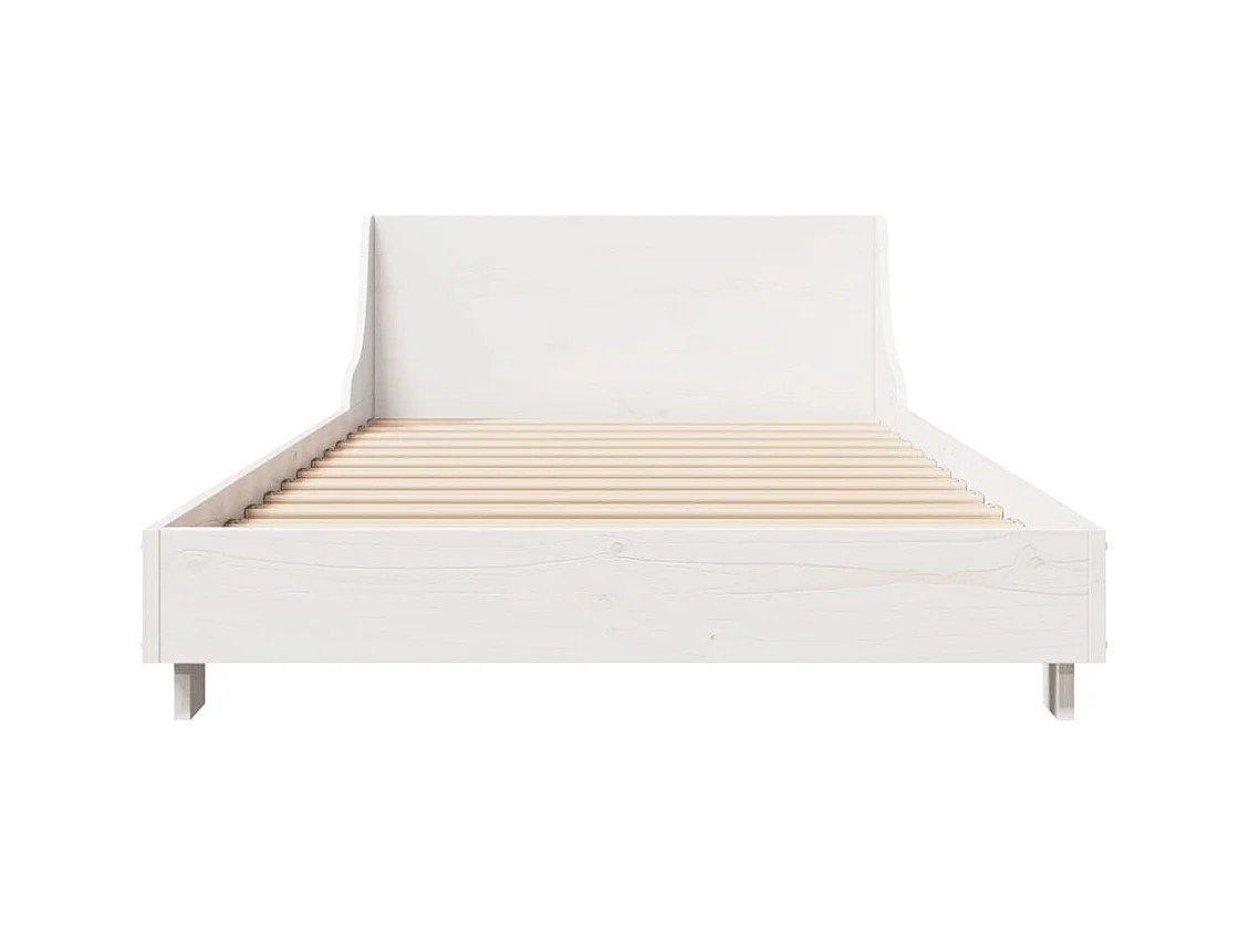 Bedframe zonder matras massief grenenhout wit 90x190 cm BE520420