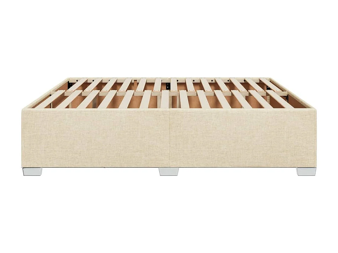 Bedframe zonder matras stof crèmekleurig 200x200 cm BE635137