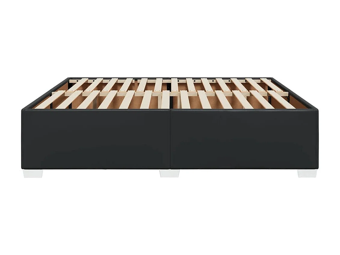 Lit adulte Noir 200x200 cm Similicuir FR37554