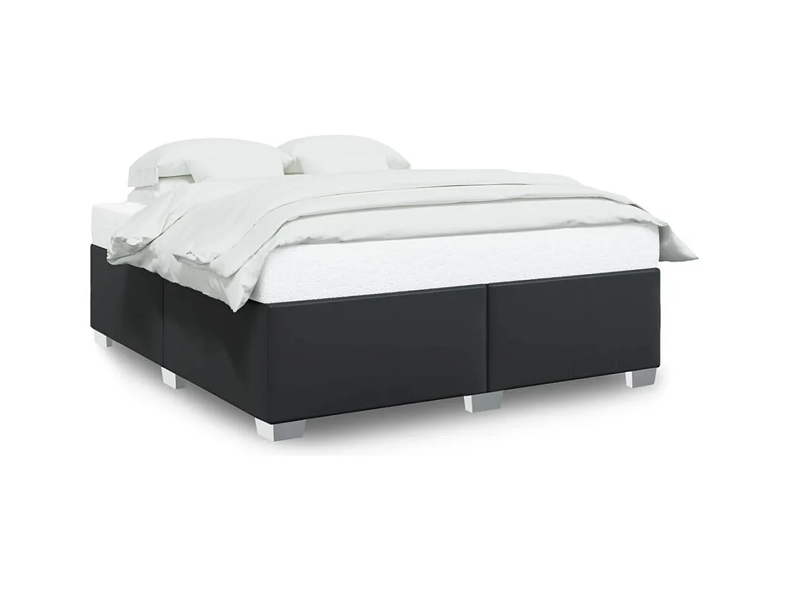 Lit adulte Noir 200x200 cm Similicuir FR37554